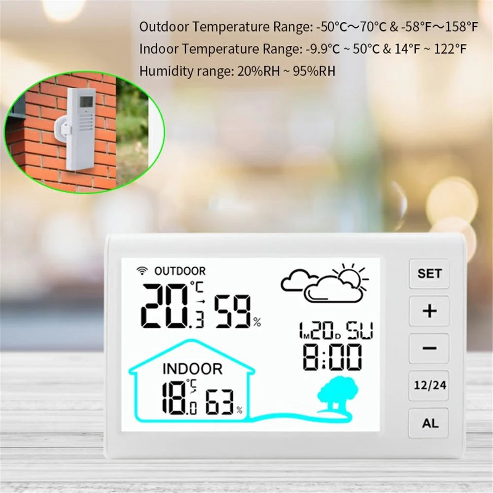TS-FT006 Indoor / Outdoor Temperature Humidity Monitor Wireless Weather Station Alarm Clock (CE / ROHS Certified) - 4