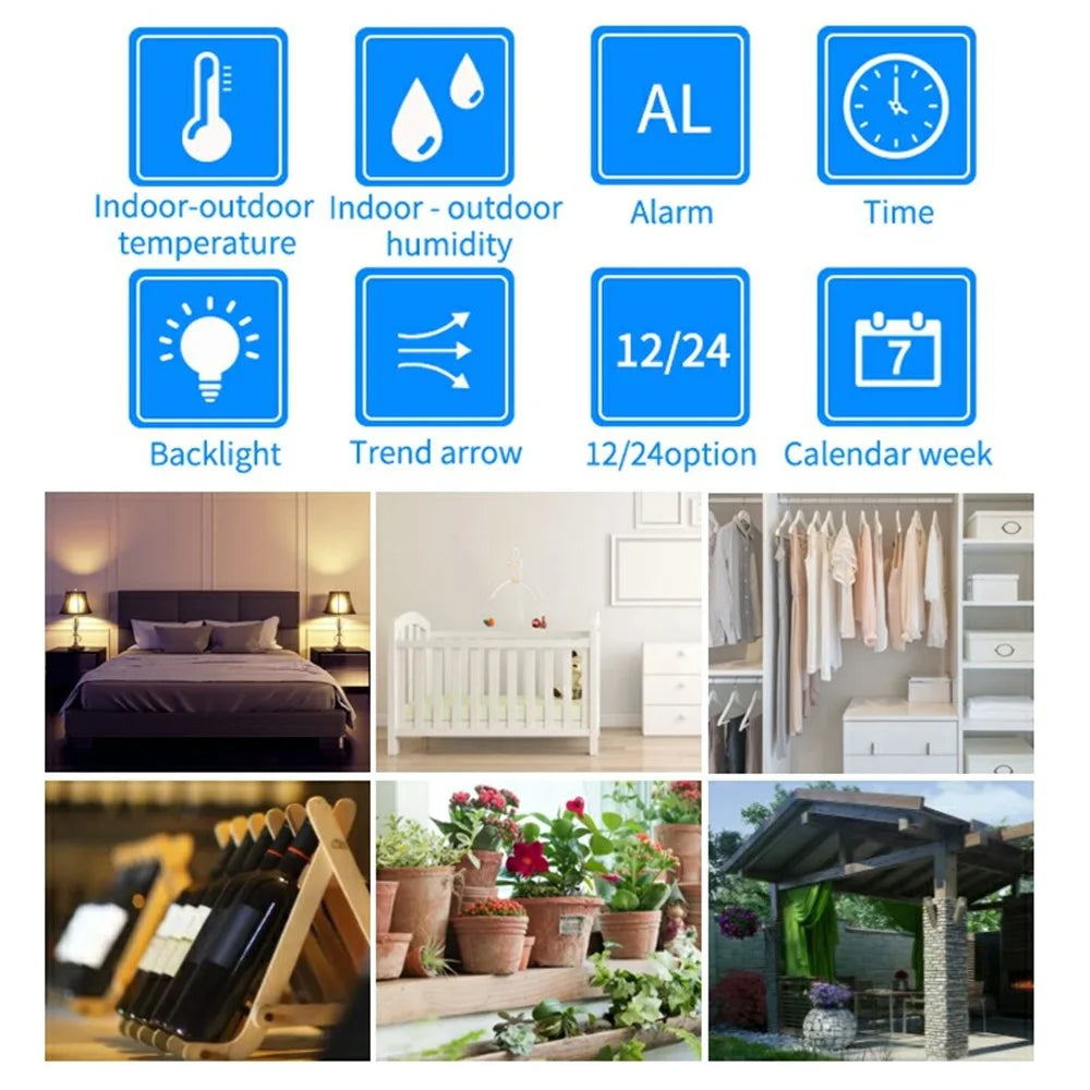 TS-FT006 Indoor / Outdoor Temperature Humidity Monitor Wireless Weather Station Alarm Clock (CE / ROHS Certified) - 5