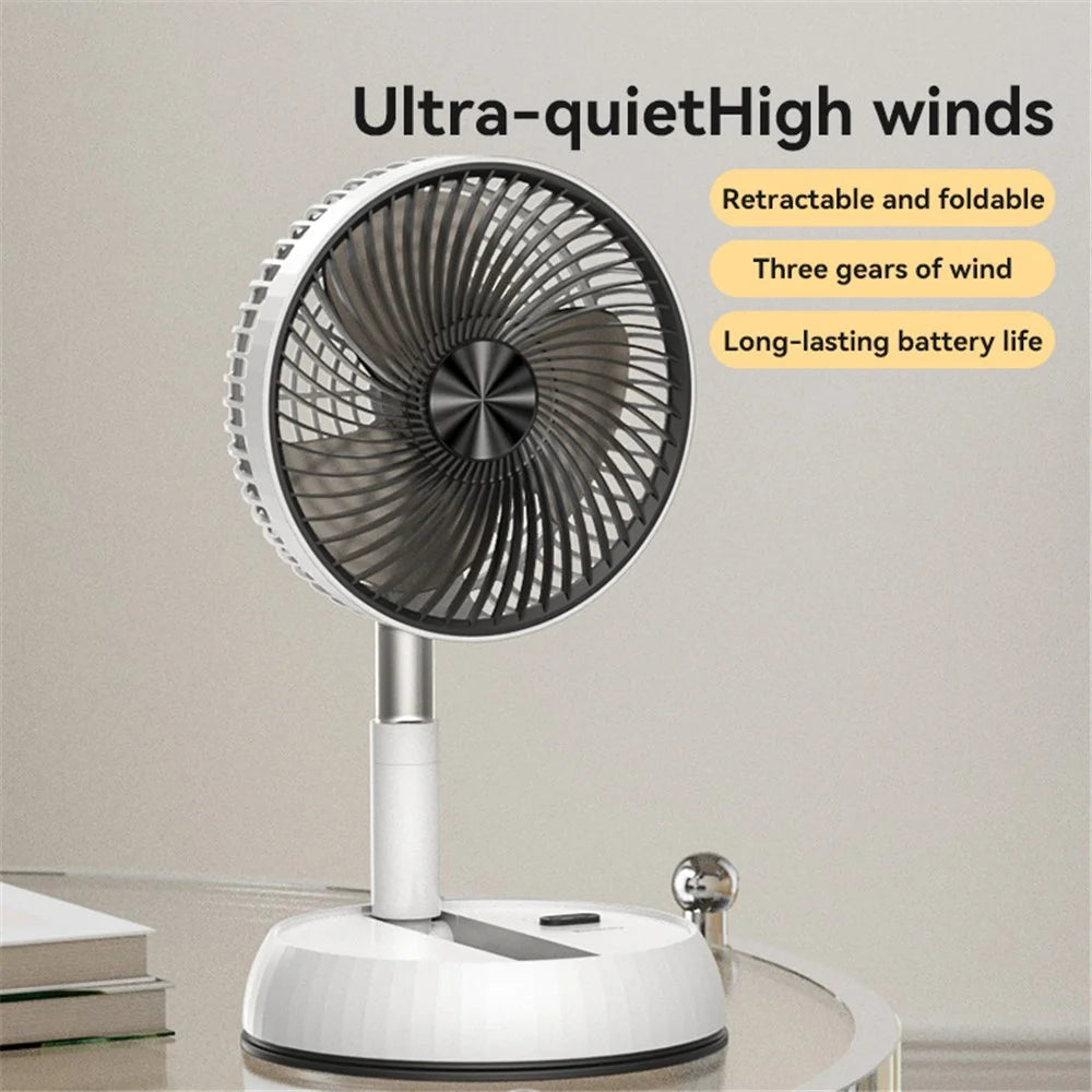YESIDO YF11 Folding Fan Height Adjustable Cooling Fan Built-In 6000mAh Battery - 2