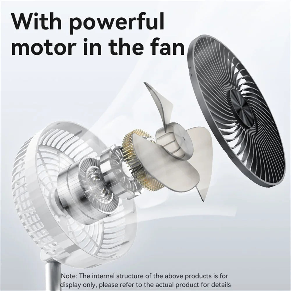 YESIDO YF11 Folding Fan Height Adjustable Cooling Fan Built-In 6000mAh Battery - 3