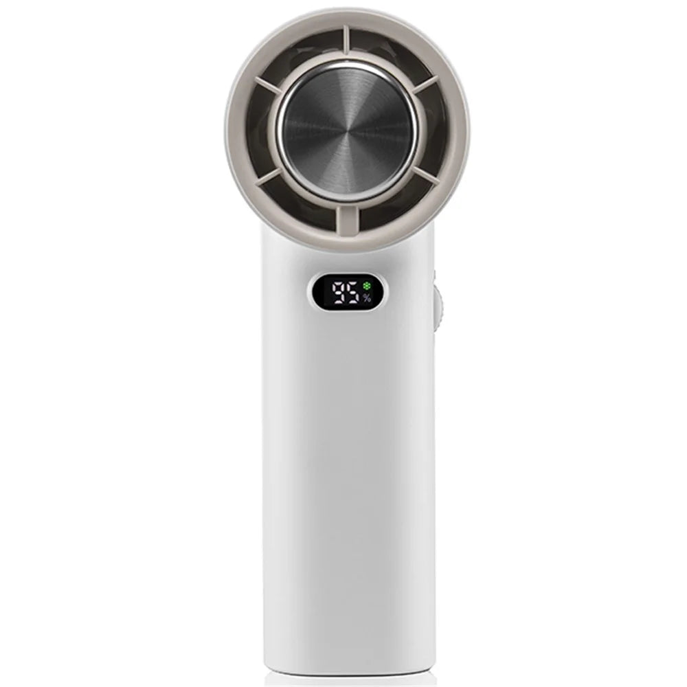 K39 Digital Display Stepless Speed Adjustable Semiconductor Cold Compress Summer Handheld Fan - White - 1