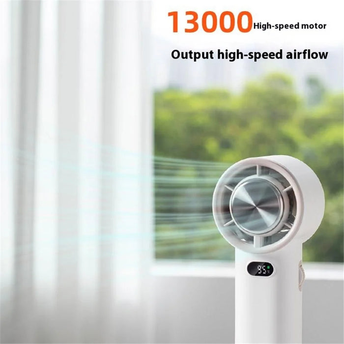 K39 Digital Display Stepless Speed Adjustable Semiconductor Cold Compress Summer Handheld Fan - White - 3