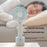F69 Summer Cooling Fan 4 Speed Adjustable Automatic Rotation Portable Desktop Fan with Base - White - 7