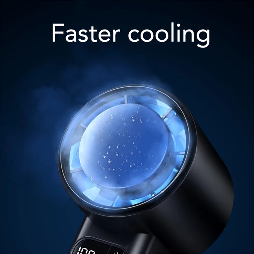F83 High Speed Turbo Handheld Fan Summer Cooling Desktop Fan - Black - 5