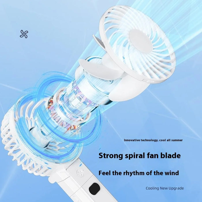 RD10 Handheld Foldable Fan Summer Cooler with Power Bank Function - White - 5