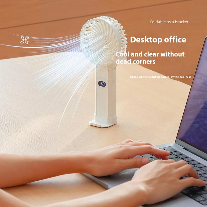 RD10 Handheld Foldable Fan Summer Cooler with Power Bank Function - White - 6