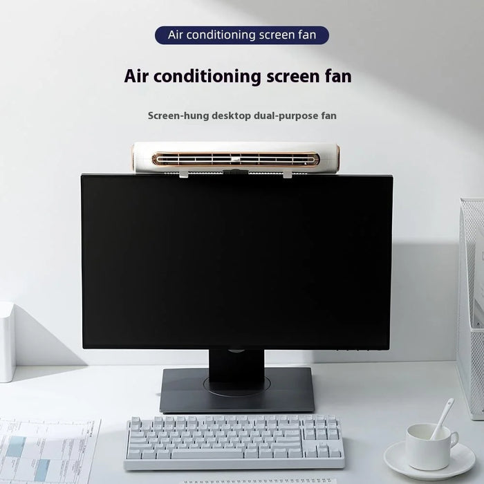 F81 Clip On Computer Fan USB Rechargeable Desk Cooling Fan for Office Home - White - 2