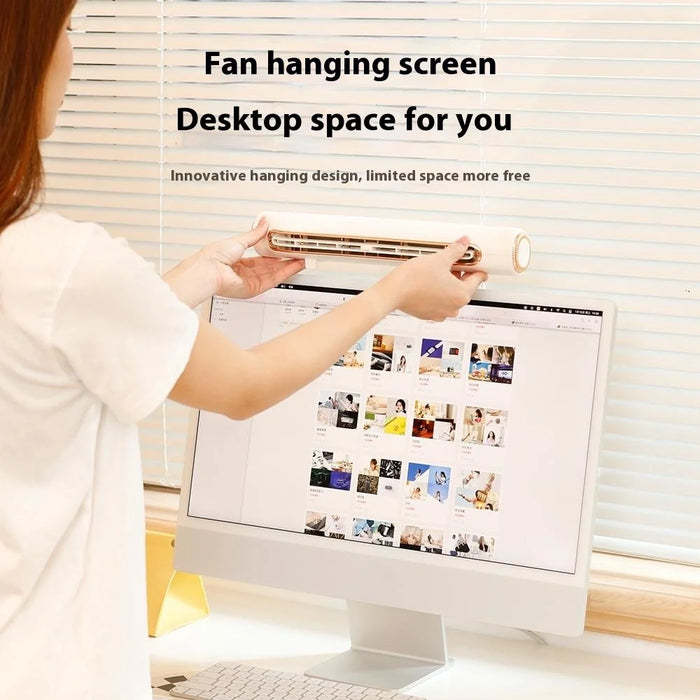 F81 Clip On Computer Fan USB Rechargeable Desk Cooling Fan for Office Home - White - 4