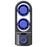 F84 Summer Cooling Fan 100-Gear Adjustable Desktop Dual Turbo Fan Head Cooler - Grey+Blue - 1