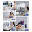 F84 Summer Cooling Fan 100-Gear Adjustable Desktop Dual Turbo Fan Head Cooler - Grey+Blue - 5