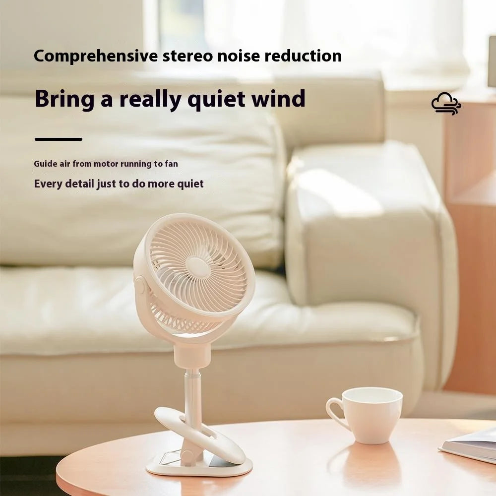 RD12 Clip On Desk Fan Rechargeable Telescopic Floor Fan Rotation Design Summer Cooler - 3