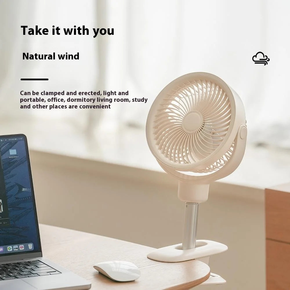 RD12 Clip On Desk Fan Rechargeable Telescopic Floor Fan Rotation Design Summer Cooler - 4