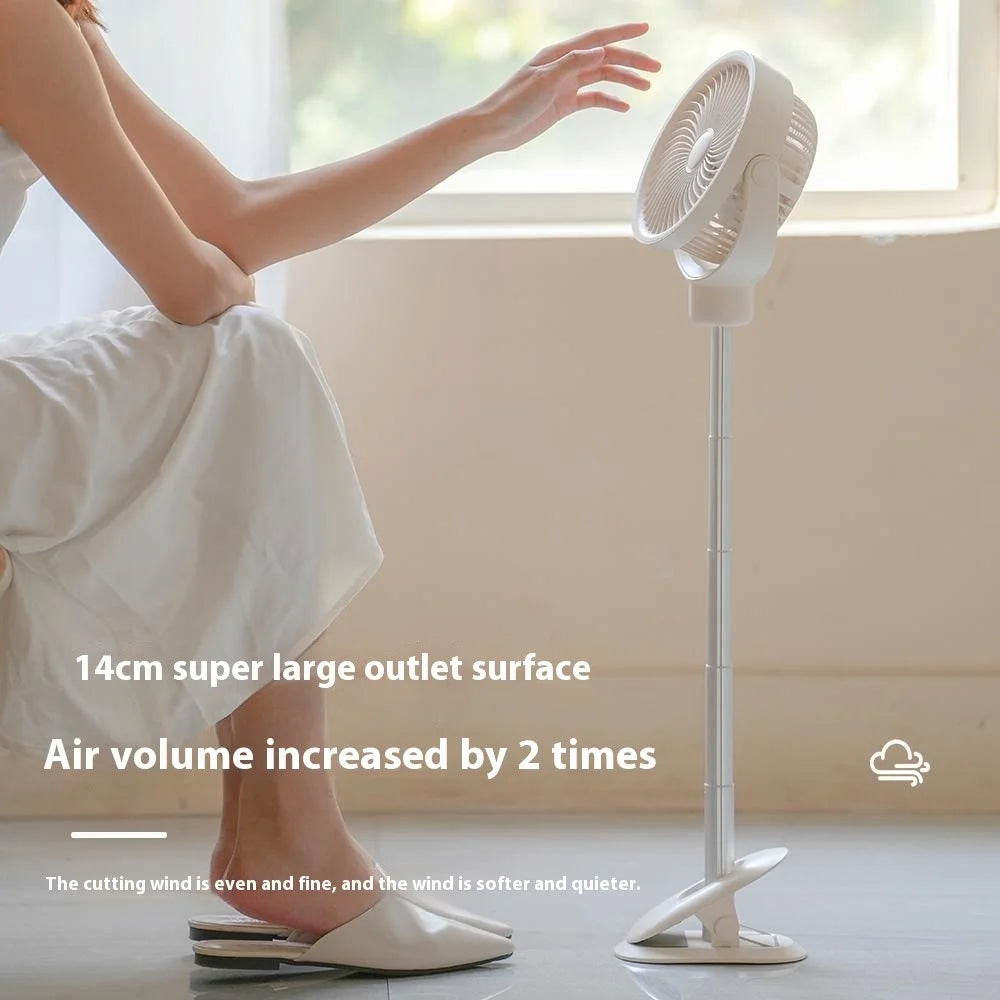 RD12 Clip On Desk Fan Rechargeable Telescopic Floor Fan Rotation Design Summer Cooler - 5