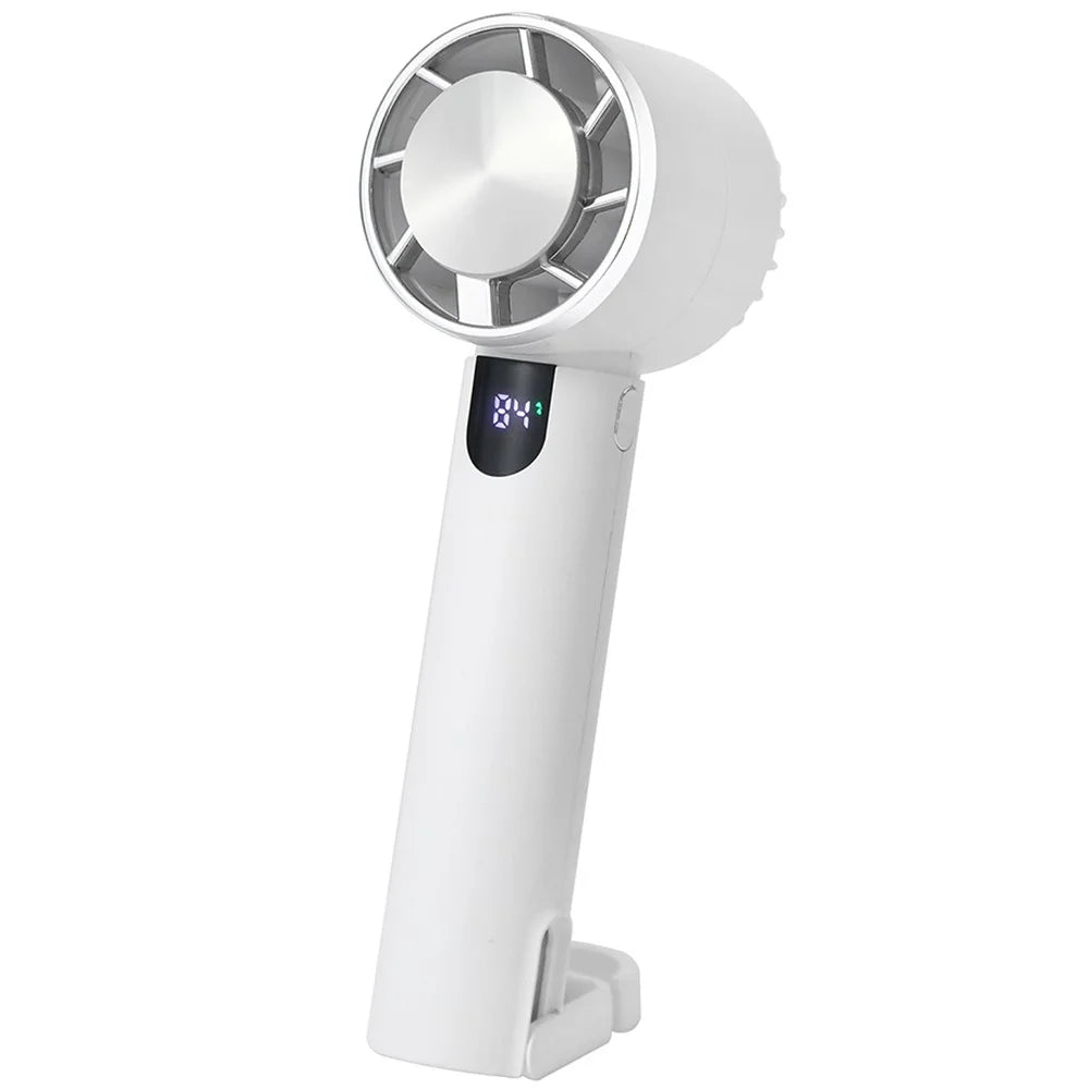 U26 Handheld Desk Mini Fan Strong Airflow Cooling Fan Rechargeable Summer Cooler - White - 1