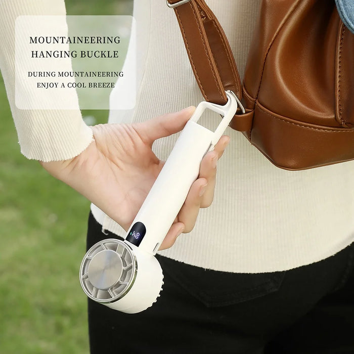 U26 Handheld Desk Mini Fan Strong Airflow Cooling Fan Rechargeable Summer Cooler - White - 3