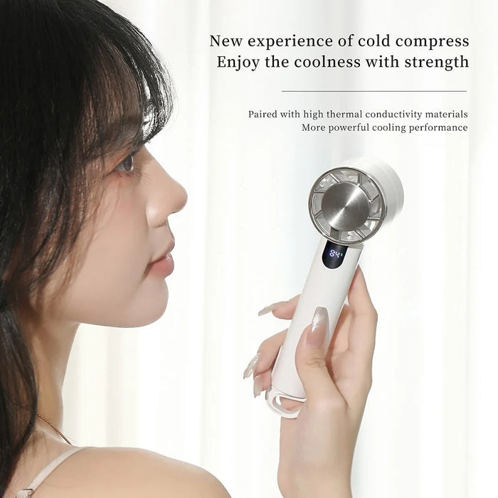 U26 Handheld Desk Mini Fan Strong Airflow Cooling Fan Rechargeable Summer Cooler - White - 4