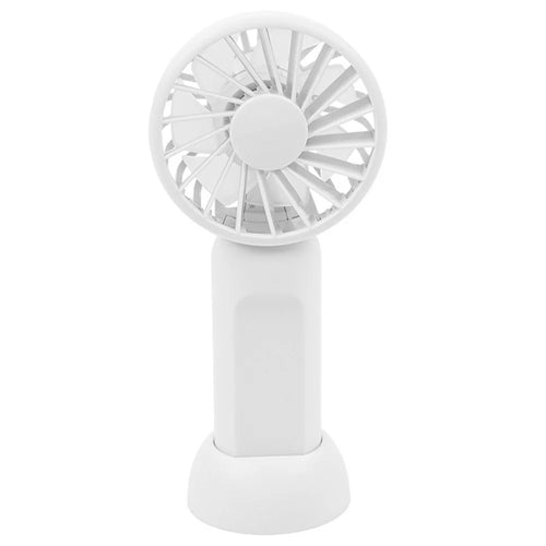 Portable Handheld Fan 3 Speeds Adjustable Low Noise Mini Desk Fan with Detachable Base - White - 1
