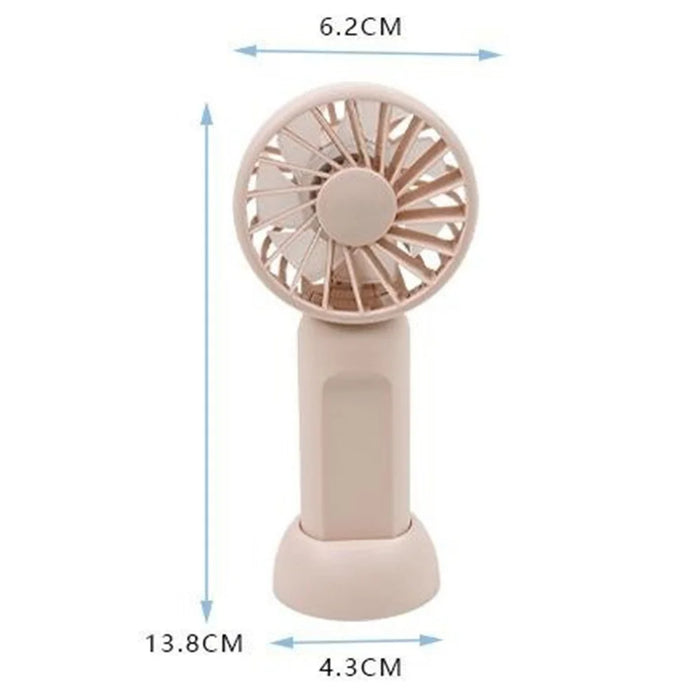 Portable Handheld Fan 3 Speeds Adjustable Low Noise Mini Desk Fan with Detachable Base - White - 7