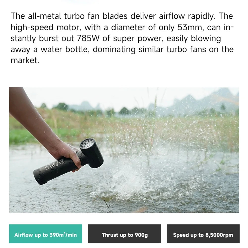 KICA Jet Fan MAX Handheld Turbine High Speed Fan Aluminum Alloy Powerful Cordless Fan Dust Removal Water Snow Blower - 4