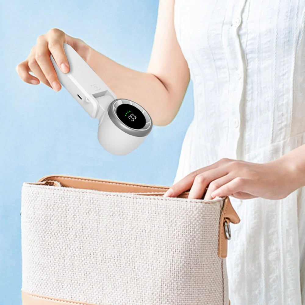 A9 Foldable Mini Fan 100-Speed Adjustable Portable Handheld USB Rechargeable Cooling Fan - White - 6