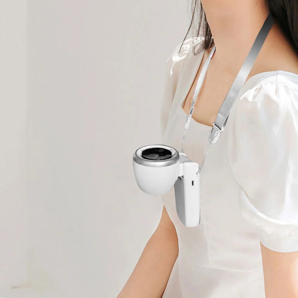 A9 Foldable Mini Fan 100-Speed Adjustable Portable Handheld USB Rechargeable Cooling Fan - White - 7