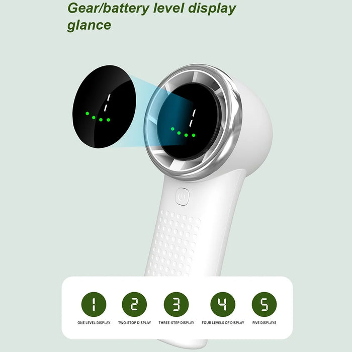 A8 5-Speed Handheld Turbo Fan USB Rechargeable Summer Portable Cooling Fan - White - 2