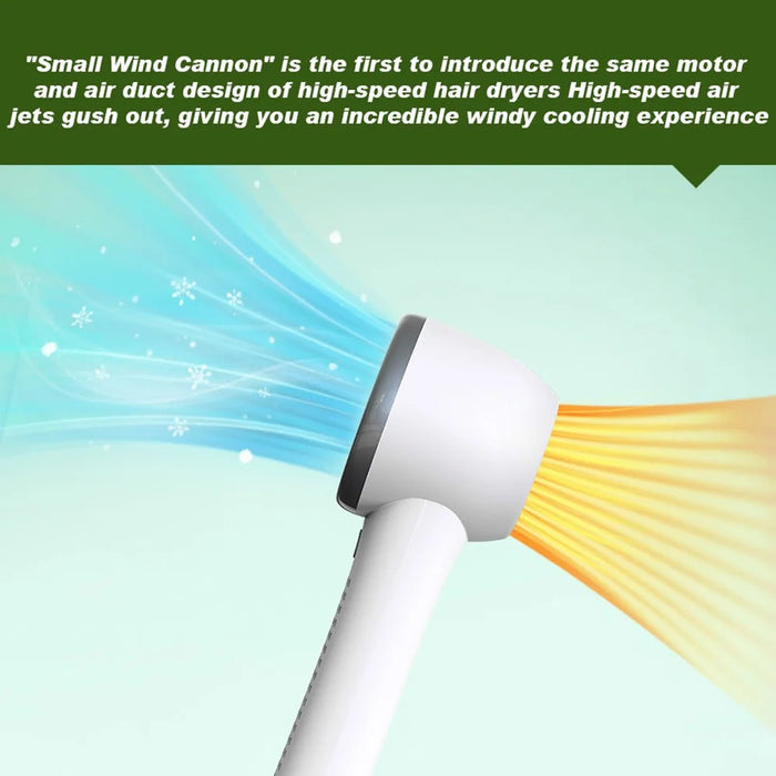 A8 5-Speed Handheld Turbo Fan USB Rechargeable Summer Portable Cooling Fan - White - 5