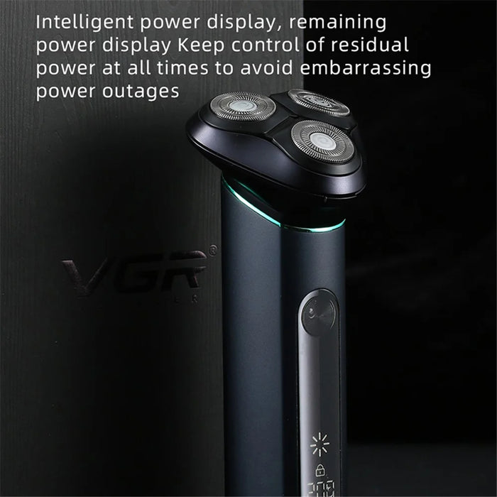 VGR V-310 USB Rechargeable Smart Electric Shaver LCD Digital Display Three-head Floating Razor - 7