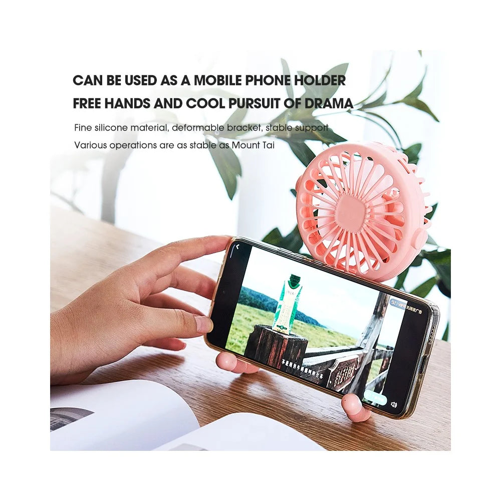 Portable Baby Stroller Octopus Fan USB Rechargeable Flexible Legs 3 Wind Speed Summer Cooling Fan - Pink - 6