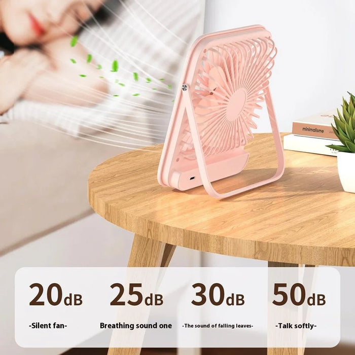 W30 2000mAh Portable Desk Fan Ultra Thin Wall Mount 5 Speed Digital Display Personal Fan - Beige - 6
