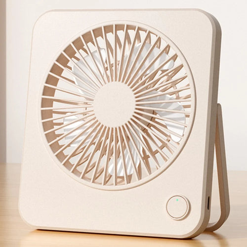 W70 Ultra Thin Desktop Fan USB Rechargeable Quiet Portable Handheld Fan with 1200mAh Battery - Beige - 1
