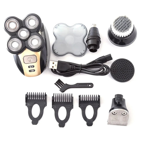 1800 5 in 1 Electric Shaver Full Body Washable Rechargeable Razor with 5 Heads - 1