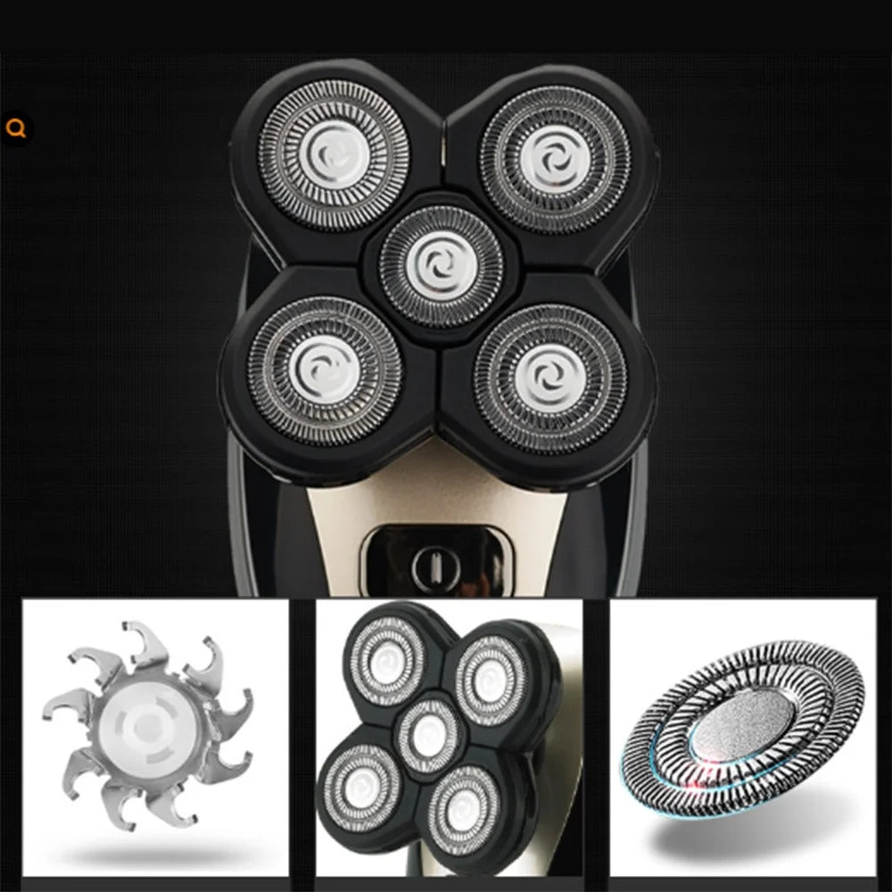 1800 5 in 1 Electric Shaver Full Body Washable Rechargeable Razor with 5 Heads - 2