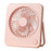 W70 Ultra Thin Desktop Mini Fan USB Charging 3 Speeds Cooling Fan with Foldable Stand - Pink - 1