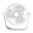 6 Inch Portable Table Fan USB Rechargeable Quiet Three Blades Desk Fan with Night Light - White - 1