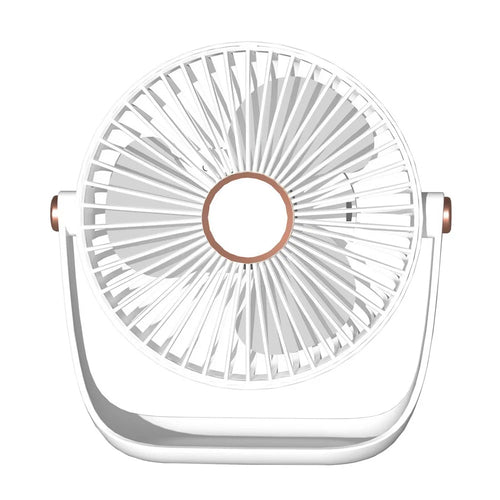 6 Inch USB Charging Desk Fan Quiet Three Blades Portable Table Fan with Night Light - White - 1