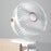 6 Inch Desktop Clip Fan with Atmosphere Light 6 Speeds USB Rechargeable Portable Fan - White - 4