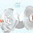 6 Inch Desktop Clip Fan with Atmosphere Light 6 Speeds USB Rechargeable Portable Fan - White - 6