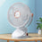 6 Inch Desktop Clip Fan with Atmosphere Light 6 Speeds USB Rechargeable Portable Fan - White - 7