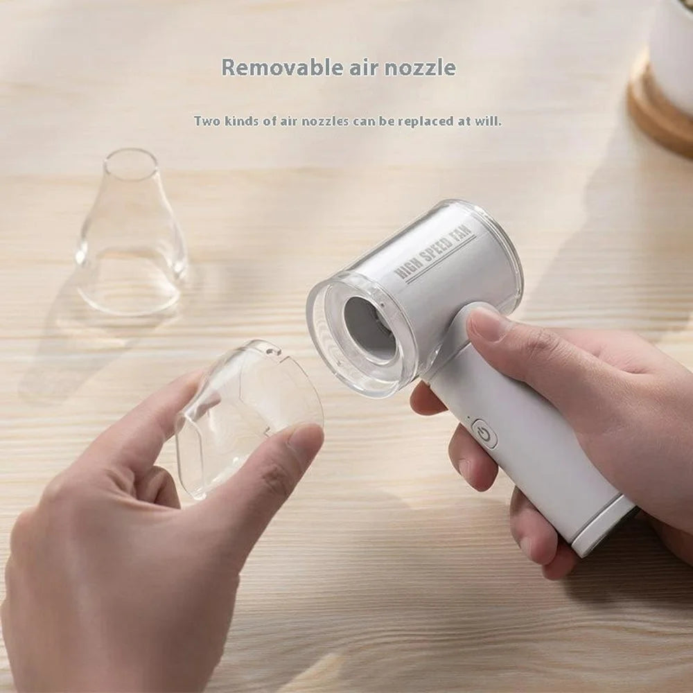 Portable 5 Speed Fan 20000 RPM Powerful Airflow Home Office Outdoor Mini Cooling Fan - White - 3