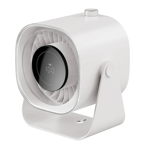 F87 100 Speeds Digital Display Desktop Fan with Stand USB Rechargeable High Speed Turbo Fan - White - 1