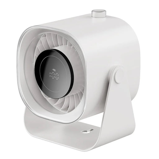 F87 100 Speeds Digital Display Desktop Fan with Stand USB Rechargeable High Speed Turbo Fan - White - 1