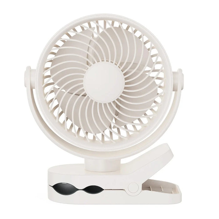 RD23 Clip On Fan Quiet Oscillating Desk Fan USB Rechargeable Air Circulating Electric Fan - White - 1
