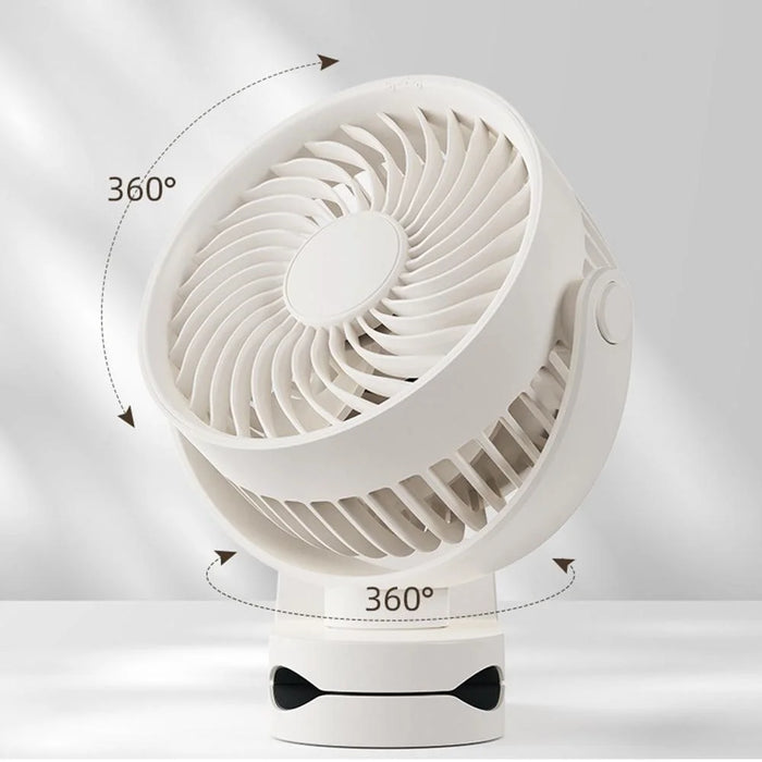 RD23 Clip On Fan Quiet Oscillating Desk Fan USB Rechargeable Air Circulating Electric Fan - White - 5