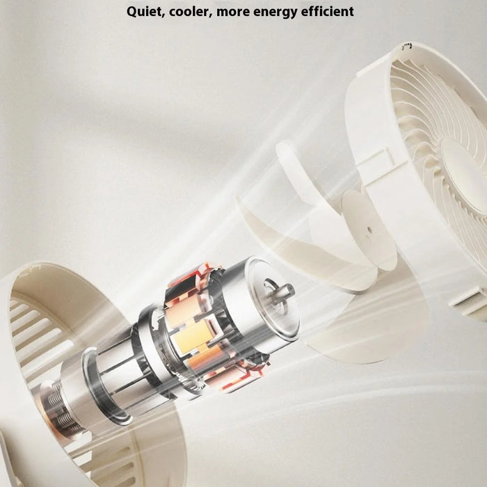 RD23 Clip On Fan Quiet Oscillating Desk Fan USB Rechargeable Air Circulating Electric Fan - White - 6