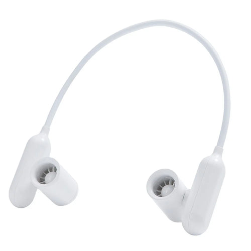 F93 USB Rechargeable Neck Fan 3 Speeds Hands Free Flexible Neck Hanging Turbine Fan - White - 1