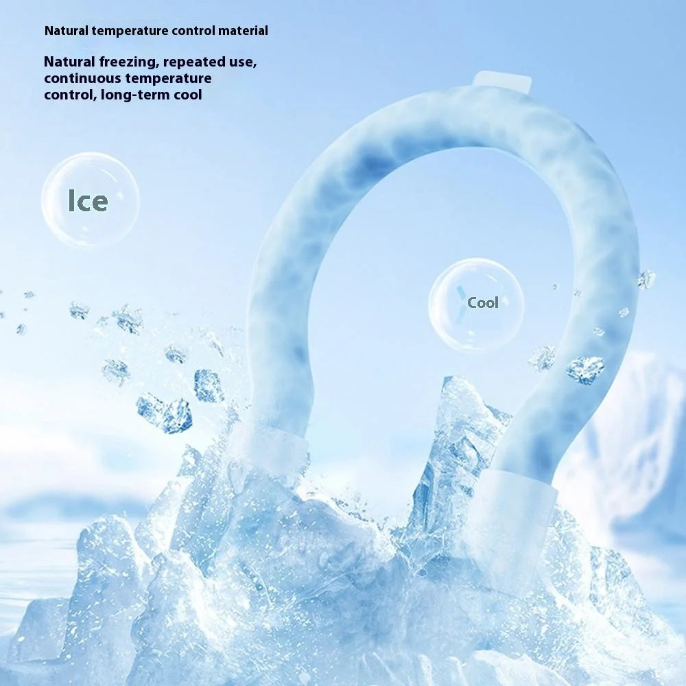 F94 Outdoor Sports Hands Free Neck Fan 3 Speeds Adjustable Flexible Cooling Neckband  - Blue - 5