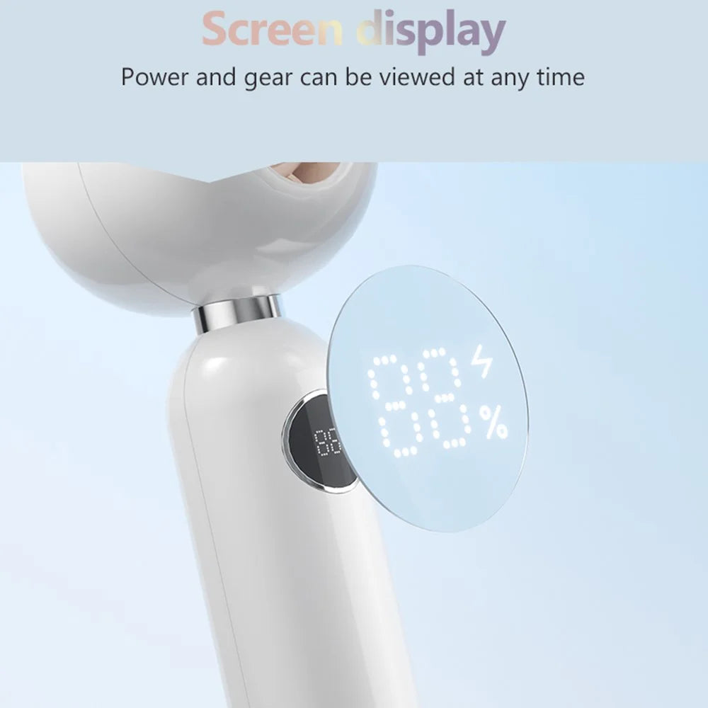 C05 Cute Animal Ears Handheld Mini USB Fan Portable 100 Speeds Desktop Fan for Home Office - Purple Deer - 5