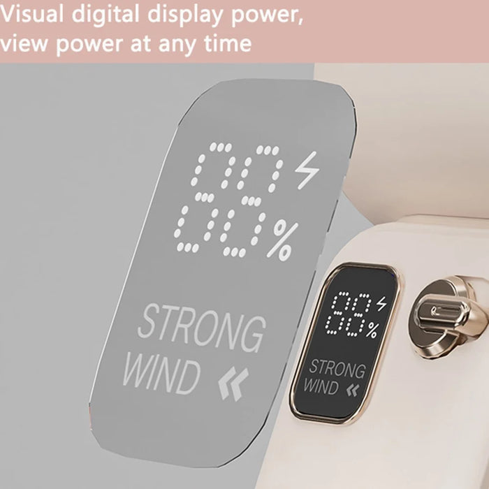 C06 Portable USB Rechargeable Mini Fan High Speed 100 Levels Adjustment Digital Display Handheld Fan - White - 6