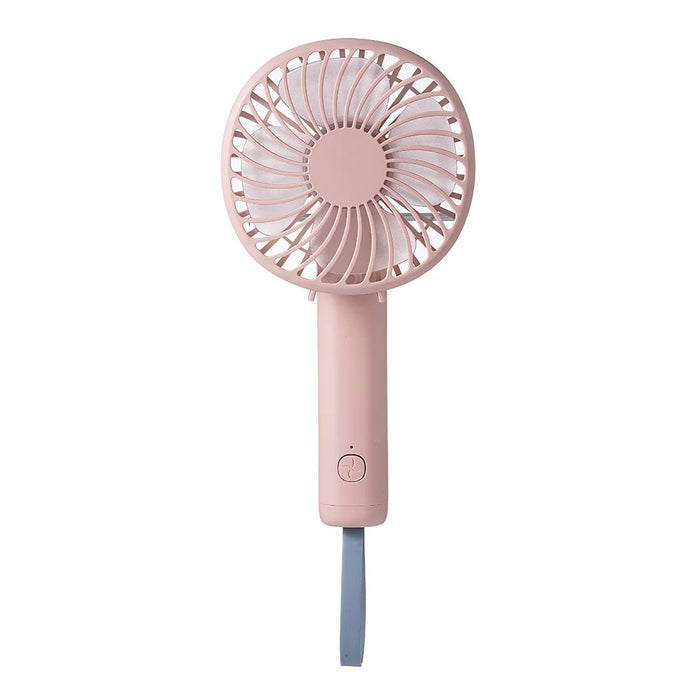 F20 Rotating Pocket Fan Portable Handheld USB Rechargeable 3 Speed Cooling Fan - Pink - 1